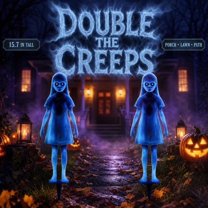 2-Piece Creepy Ghost Girl Garden Stakes for Halloween