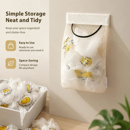 10PCS Grocery Garbage Bag Holder Trash Bag Dispenser Sticky Wall Mounted Mesh🛒