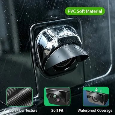 🌧️ Car Backup Camera Rain Shield – 4PCS Soft PVC Camera Visor 🚗