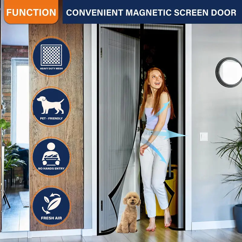 Premium Fiberglass Magnetic Screen Door Mesh