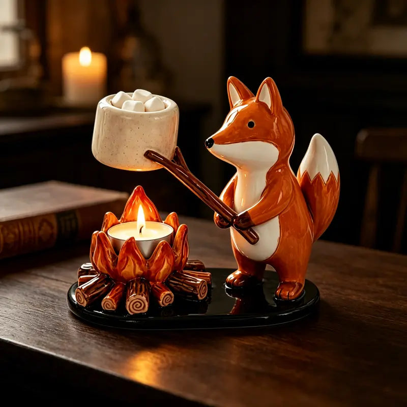 Animal bonfire resin tea wax stand - Cartoon-shaped barbecue small animal design - Atmosphere-scented scented candle base