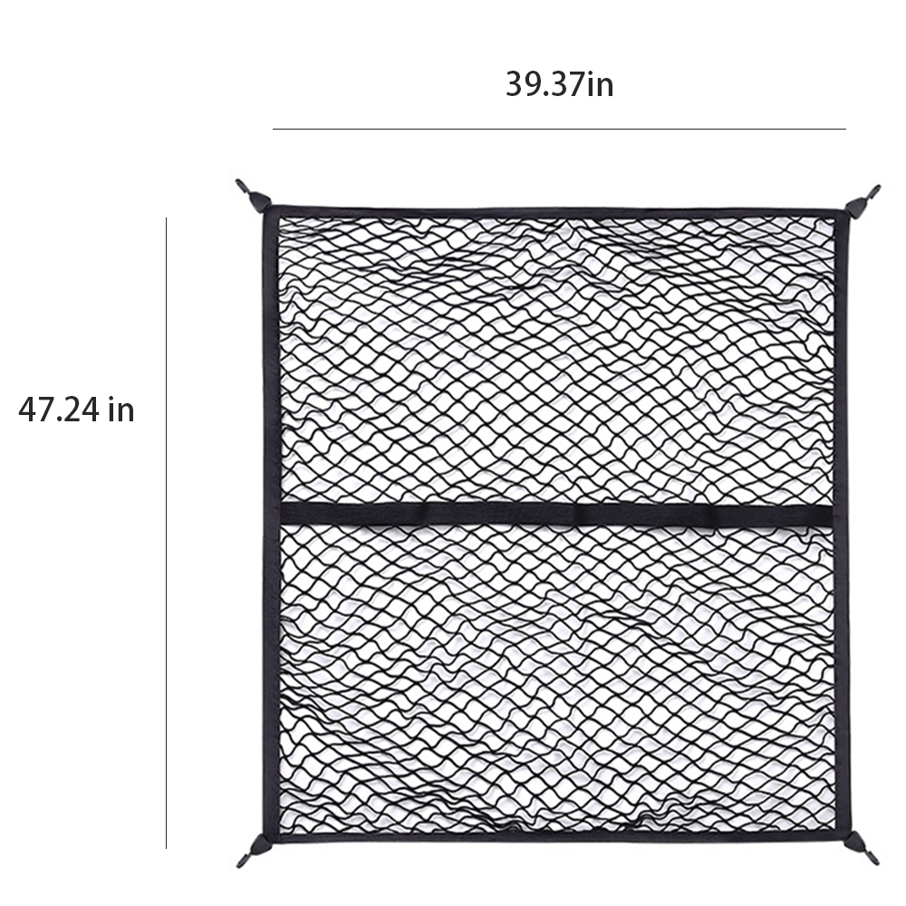 🧳 Heavy-Duty Elastic Cargo Net – Double-Layer Vehicle Storage Organizer