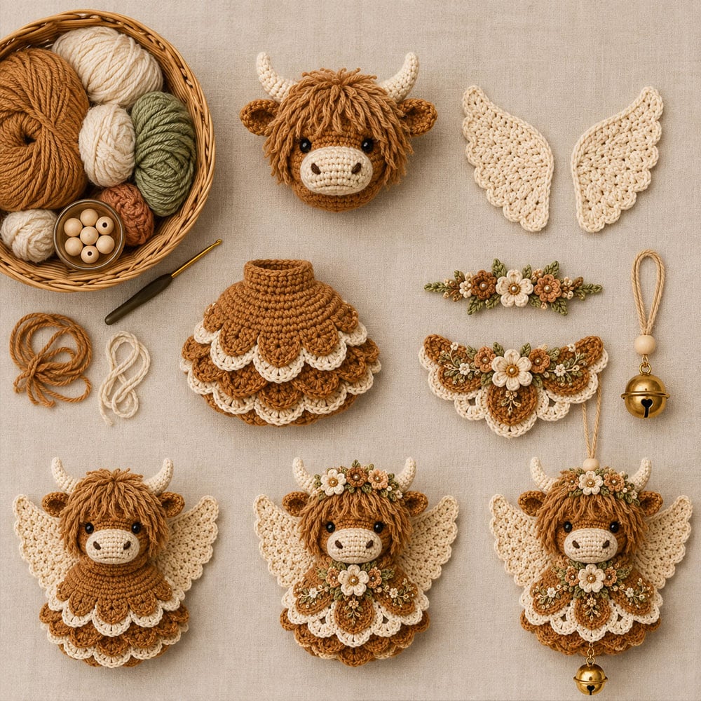 🔥 HOT SALE - 🪽 Animal Angel Crochet Ornament DIY Kit