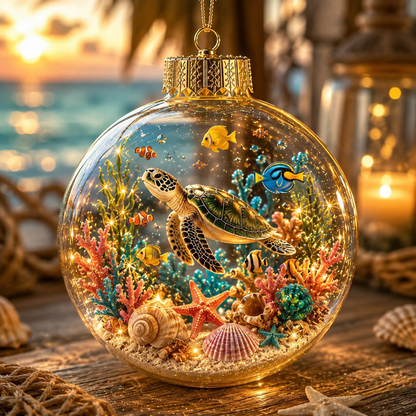 🌊Summer Ocean Animal Lighted Diorama Ornament – 🎁8 Magical Coastal Designs