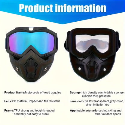 🛠️Detachable Full Face Goggle Mask