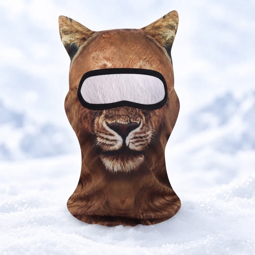 3D Cat Ski Mask with Ears – Funny Windproof Balaclava for Skiing & Festivals