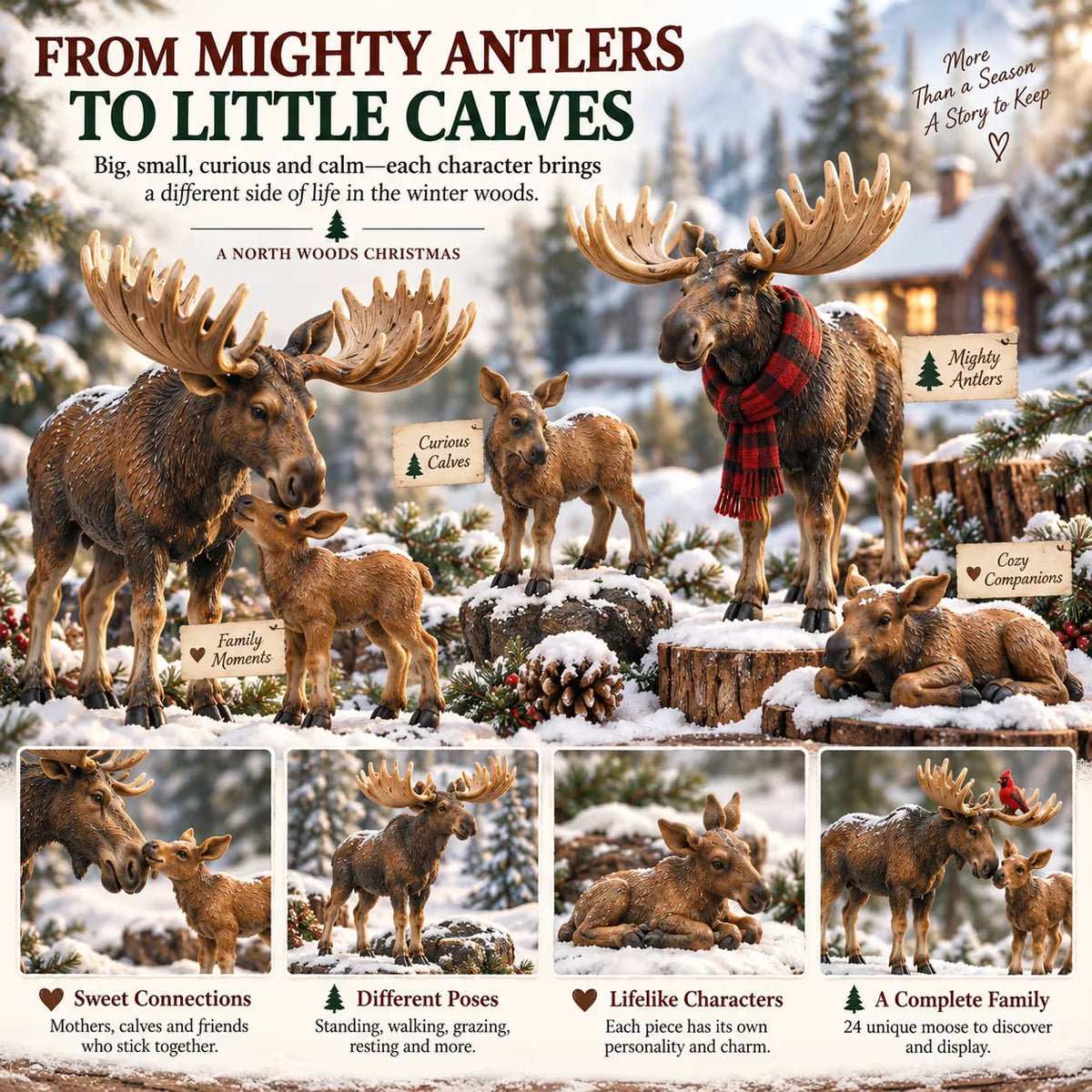 🌲24 Days of Moose – 24-Piece North Woods Christmas Collection
