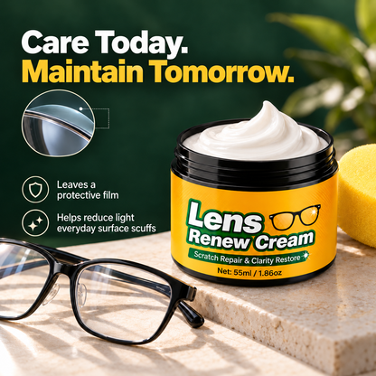 Lens Scratch Repair Cream Set with Sponge for Glasses Goggles Face Shields and Helmet Visors