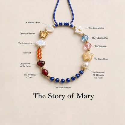 The Story of Mary Symbolic Christian Beaded Bracelet