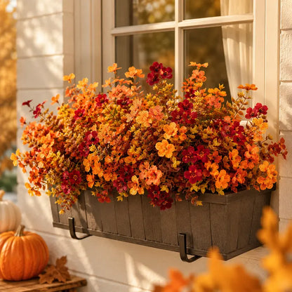 🔥HOT SALE 50 % OFF🍂Fall Artificial Flower Halloween 12pcs, UV Resistant Colorful Fake Flower🍂