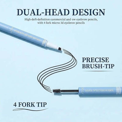 2-in-1 Waterproof Micro-Fork Eyebrow Pen-Tinted Gel Cosmetic🖌️