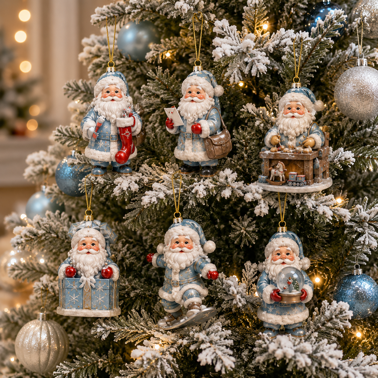 ✨24-Day Christmas Countdown Advent Calendar –Icy Santa Claus Ornament