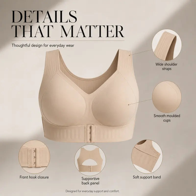 Women's Wireless Bra,Soft Breathable Non-removable Moulded Cups✨