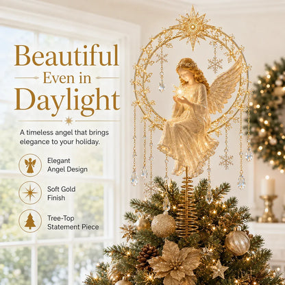 🔥Last Day 49% OFF✨ Angel’s Christmas MoonTM Lighted Angel Tree Topper