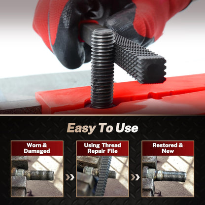🔥LAST DAY 49% OFF - 🛠️🔩 3Pcs SAE & Metric Thread Repair File Set