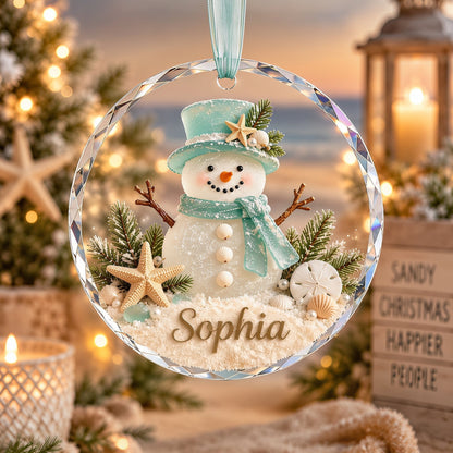 🎄✨Personalized Coastal Beach Christmas Ornament