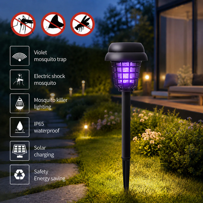Solar-Powered Mosquito Killer Lamp-Outdoor Solar LED Mosquito Killer Garden Lamp