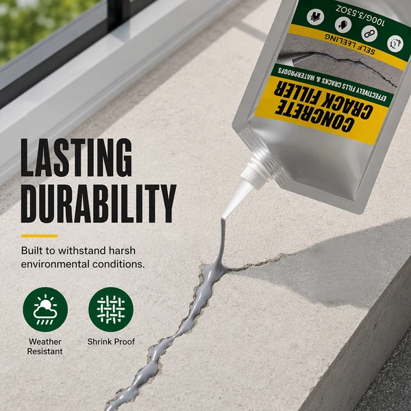 🏠 Waterproof Concrete Crack Filler for Indoor & Outdoor Use