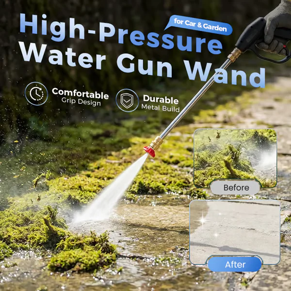 🔥LAST DAY 55% OFF - High-pressure water gun- 3 interchangeable nozzles, durable aluminium alloy & powerful