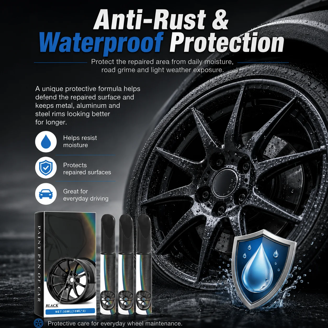 Durable wheel repair coating