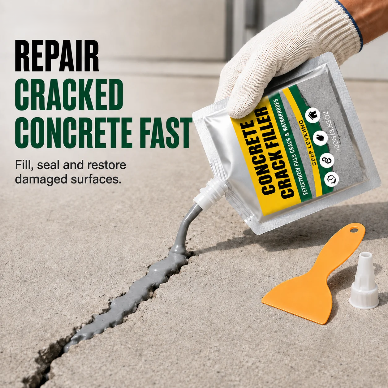 🏠 Waterproof Concrete Crack Filler for Indoor & Outdoor Use