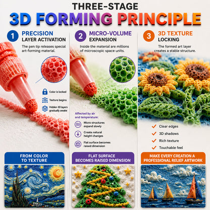 🔥Last Day! 60% OFF🖍️3D Relief Art Pen | Create Touchable 3D Art From Flat Drawings