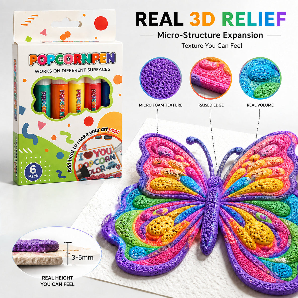 🔥Last Day! 60% OFF🖍️3D Relief Art Pen | Create Touchable 3D Art From Flat Drawings
