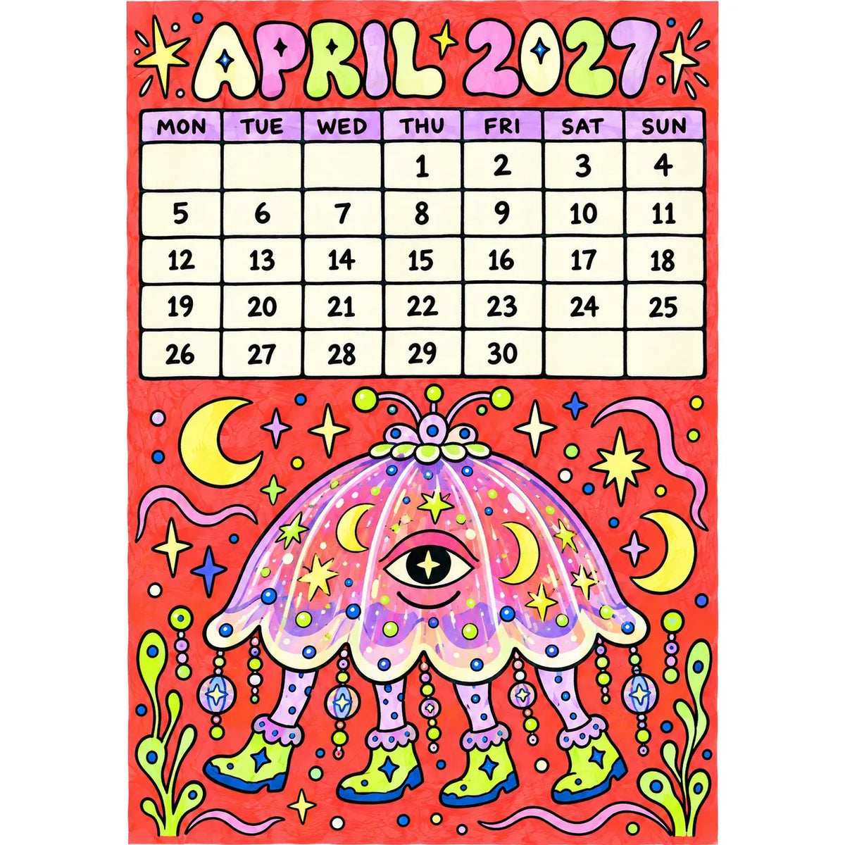 📅🎨2027 Whimsical Art Wall Calendar – 12-Month Fantasy Illustration Calendar