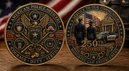 🎉🇺🇸 Limited Edition! 🔥🎁The Ultimate "Thank You" – 250th Anniversary American Police Officer Commemorative Coin (1776-2026) 🦅