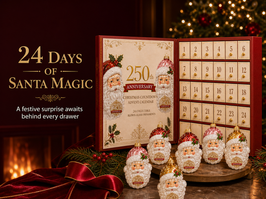 24 day Santa Claus glass ornament Christmas countdown collection