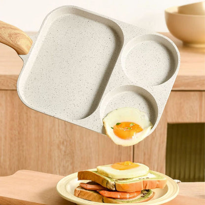 🍳 3-Compartment Non-Stick Pan – Cook 3 Foods at Once