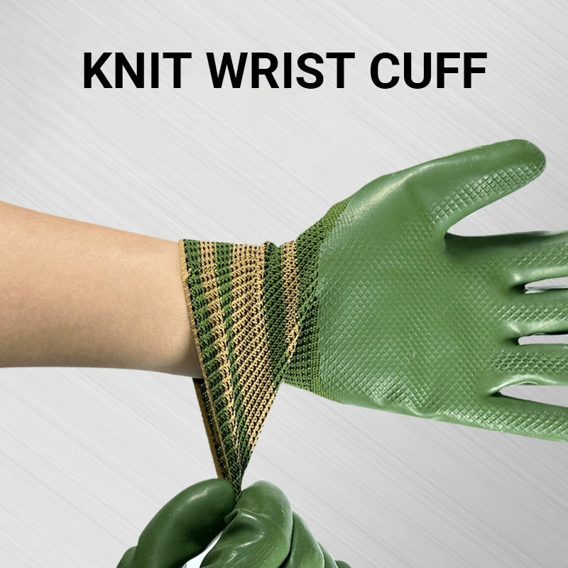 Rubber Coated Work Gloves with Knit Wrist Cuff