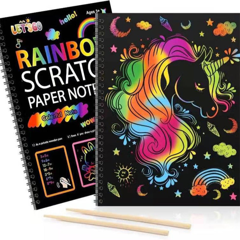 🎨BUY 1 GET 1 FREE 20PCS🎨Creative Rainbow Scratch Art Notebook