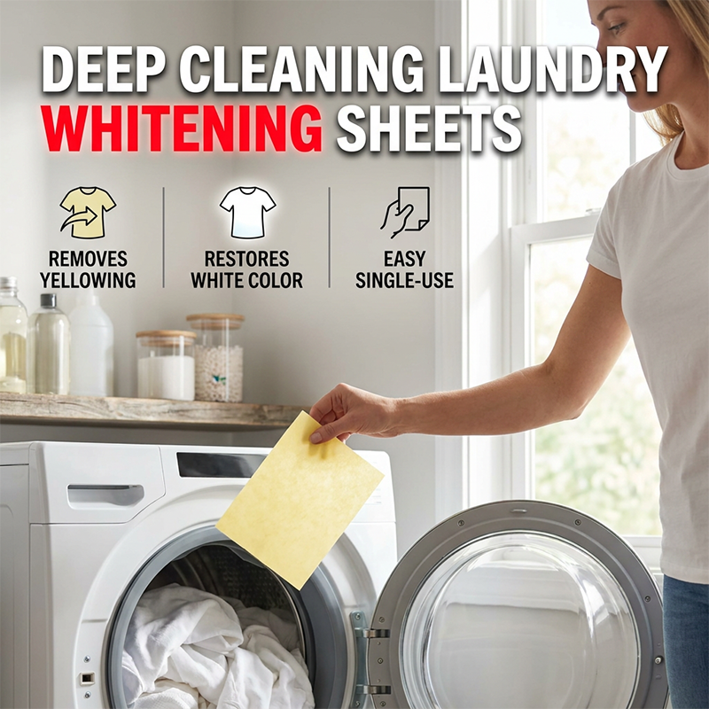🔥BUY 1 GET 1 FREE 💥 Deep Cleaning Laundry Whitening Sheets ✨🧺 Powerful Stain Remover Brightening Fabric Laundry Cleaning Sheets