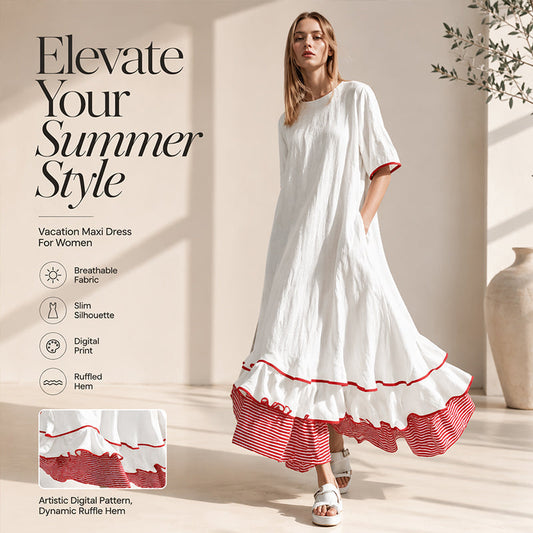 ⌛Limited-Time Offer-Women's Summer Tiered Ruffle Maxi Dress
