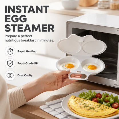 🍳 Microwave Egg Poacher 🥚💛 Quick Easy Convenient Egg Cooker with Lid & Handle for Perfect Breakfasts