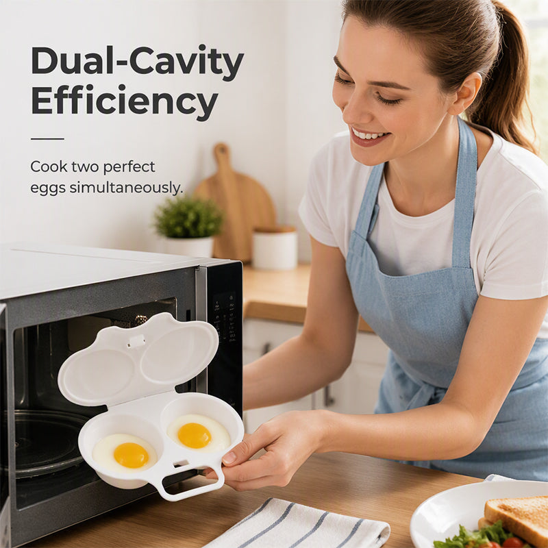 🍳 Microwave Egg Poacher 🥚💛 Quick Easy Convenient Egg Cooker with Lid & Handle for Perfect Breakfasts
