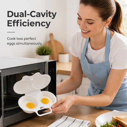 🍳 Microwave Egg Poacher 🥚💛 Quick Easy Convenient Egg Cooker with Lid & Handle for Perfect Breakfasts