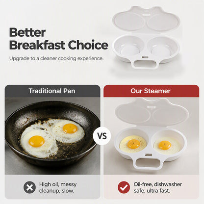 🍳 Microwave Egg Poacher 🥚💛 Quick Easy Convenient Egg Cooker with Lid & Handle for Perfect Breakfasts