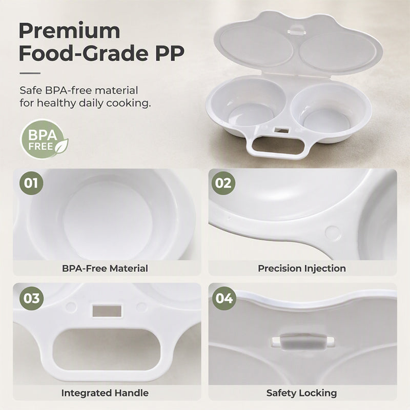 🍳 Microwave Egg Poacher 🥚💛 Quick Easy Convenient Egg Cooker with Lid & Handle for Perfect Breakfasts