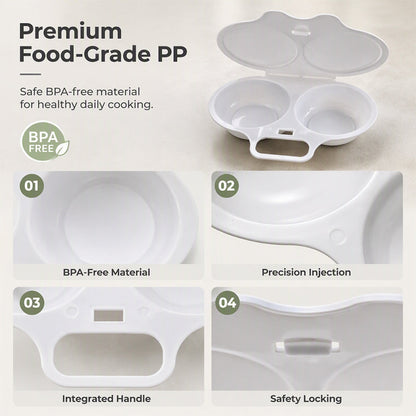 🍳 Microwave Egg Poacher 🥚💛 Quick Easy Convenient Egg Cooker with Lid & Handle for Perfect Breakfasts