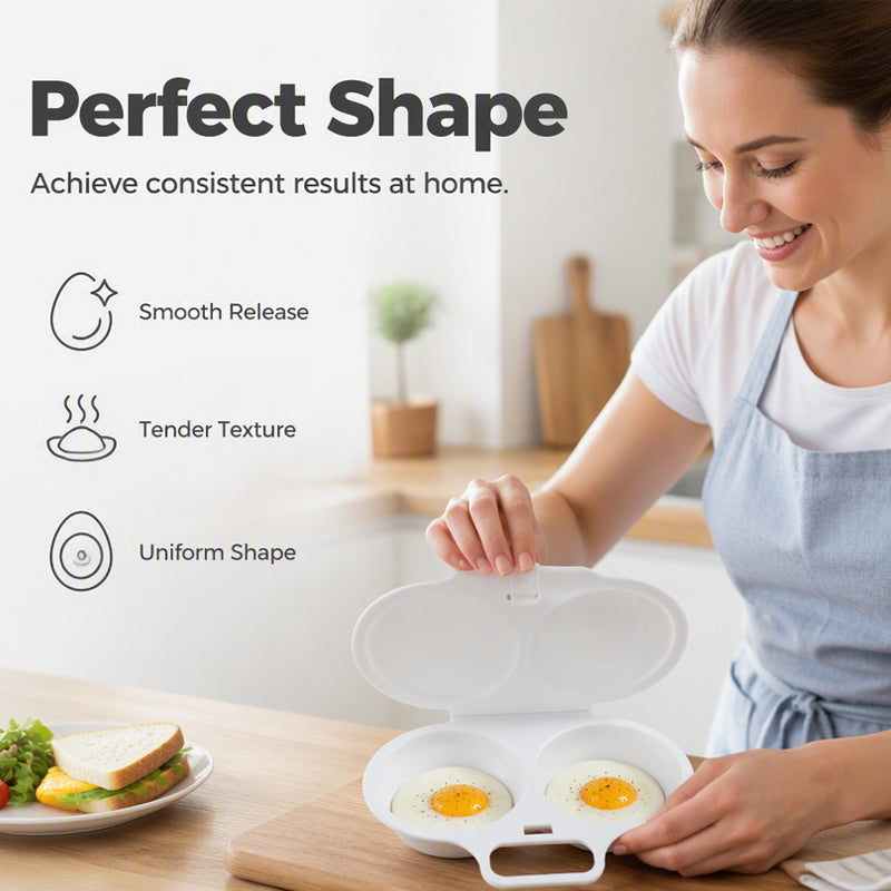 🍳 Microwave Egg Poacher 🥚💛 Quick Easy Convenient Egg Cooker with Lid & Handle for Perfect Breakfasts