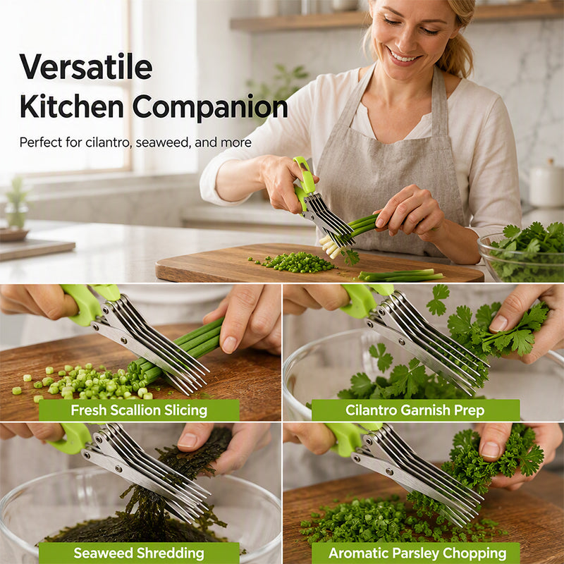 ✂️ 5-Blade Herb Scissors – Fast & Convenient Herb Chopping Tool