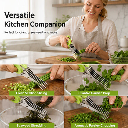 ✂️ 5-Blade Herb Scissors – Fast & Convenient Herb Chopping Tool
