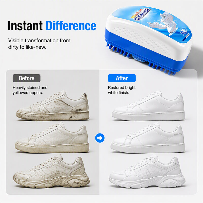⏰All-in-One Shoe Cleaning Brush with Built-In Cleaner