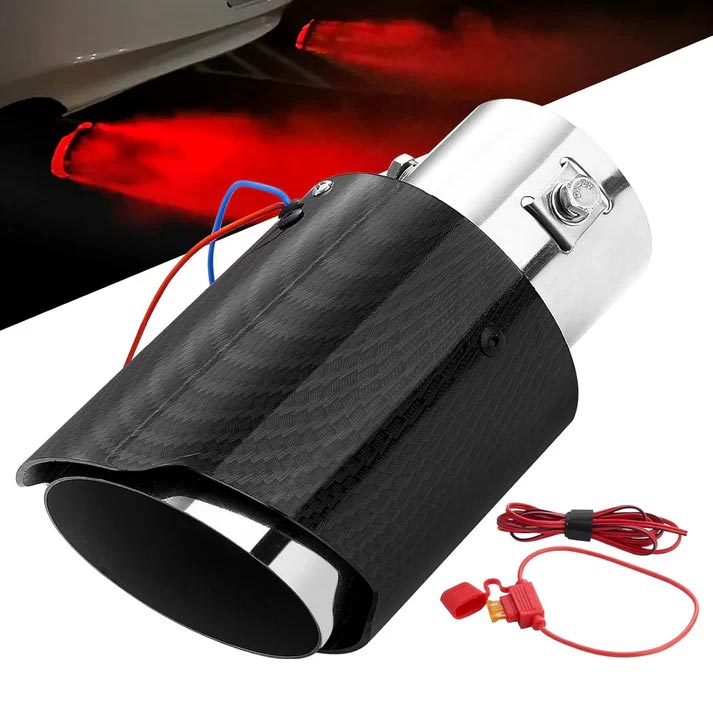 🔵 Universal LED Carbon Fiber Exhaust Pipe Light for Cars