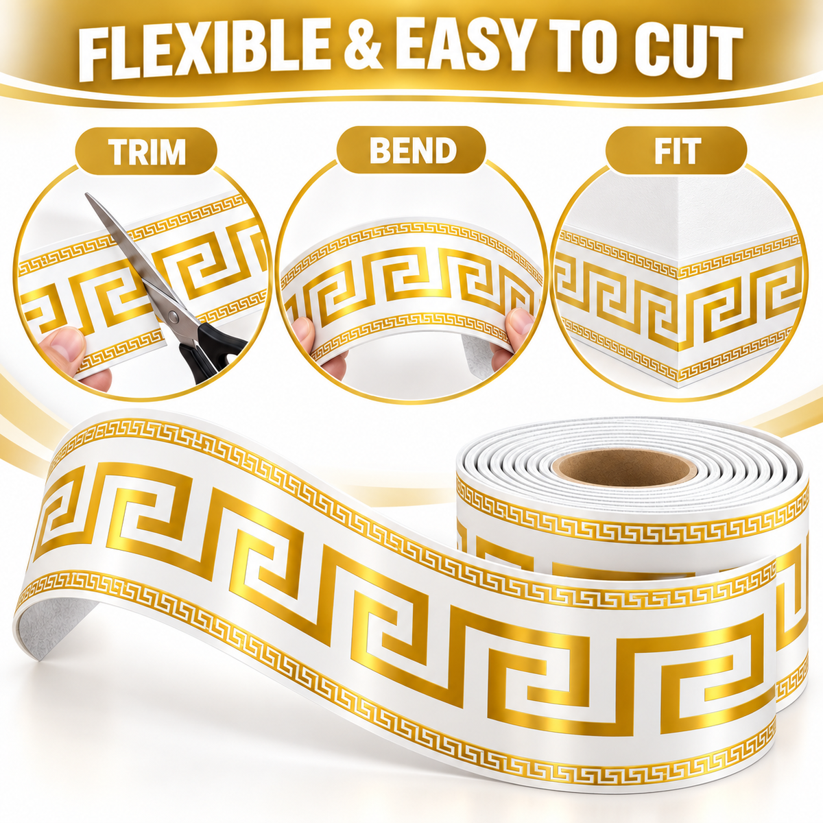 📢📢50% OFF !! ⏰Self-Adhesive Skirting Board Border Sticker