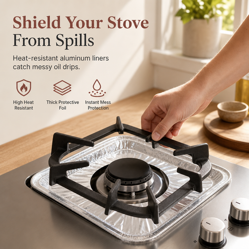 10-Pack Aluminum Foil Gas Stove Burner Liners