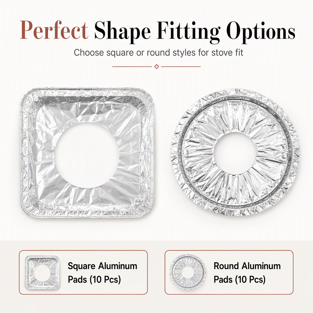 10-Pack Aluminum Foil Gas Stove Burner Liners
