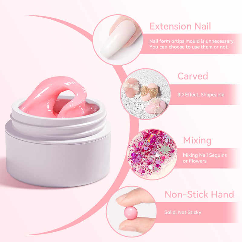 💅 Solid Nail Extension Builder Gel — Non-Flowing, Easy to Use 🥳